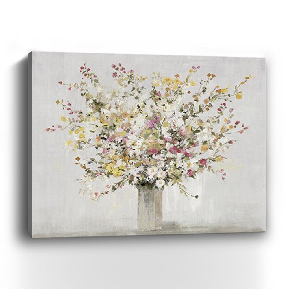 Small Colorful Wildflowers in a Vase Canvas Wall Art — view 4