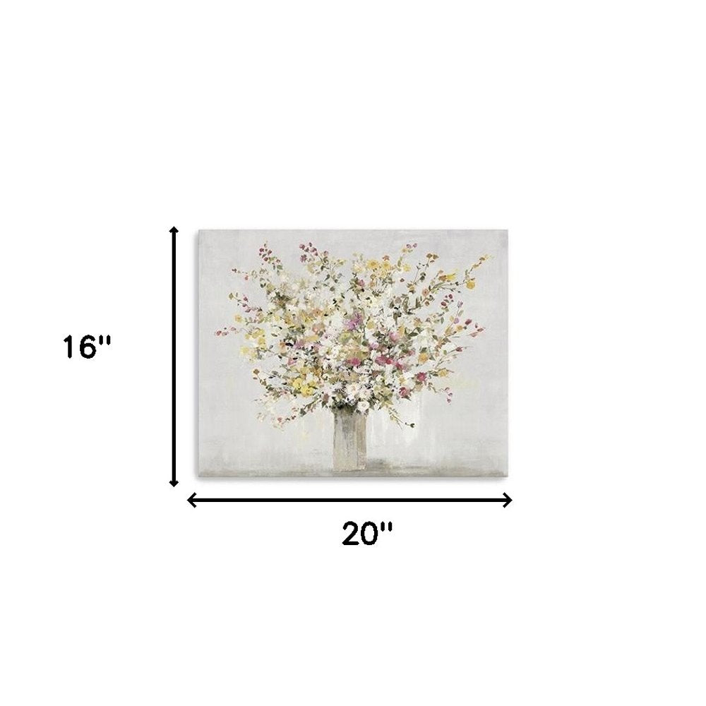 Small Colorful Wildflowers in a Vase Canvas Wall Art HomeRoots