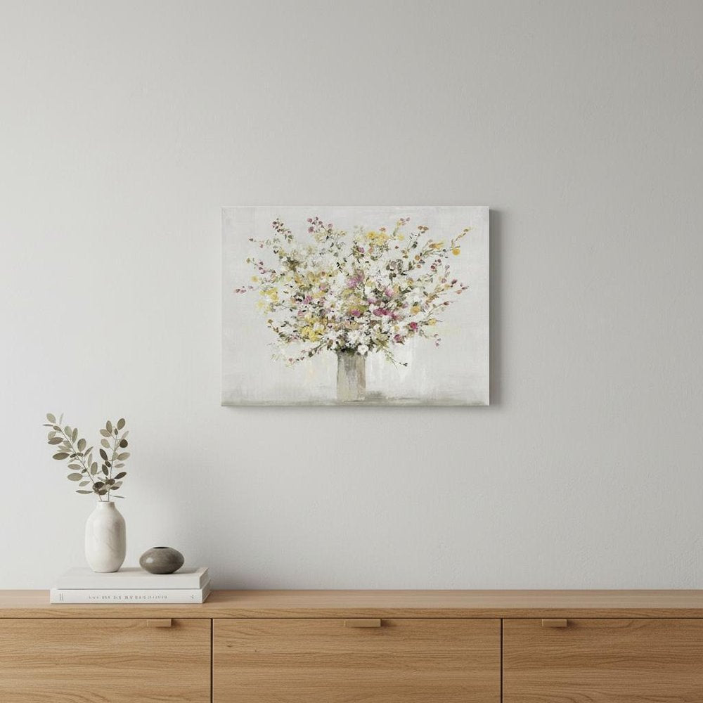 Small Colorful Wildflowers in a Vase Canvas Wall Art HomeRoots
