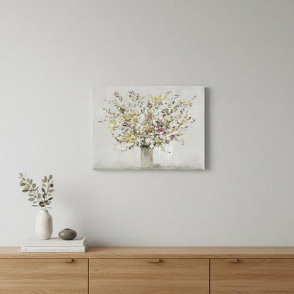 Small Colorful Wildflowers in a Vase Canvas Wall Art HomeRoots