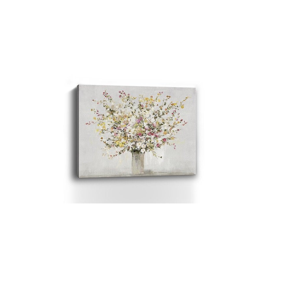 Small Colorful Wildflowers in a Vase Canvas Wall Art — view 5