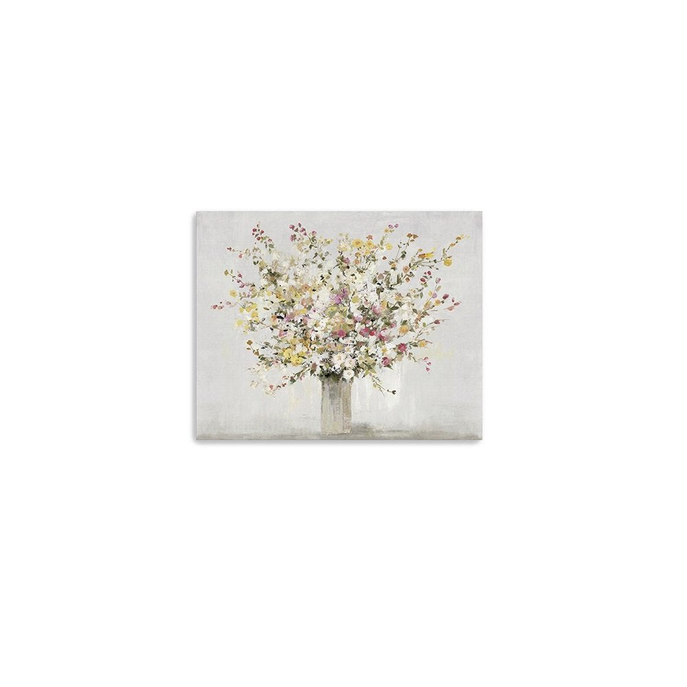 Small Colorful Wildflowers in a Vase Canvas Wall Art HomeRoots