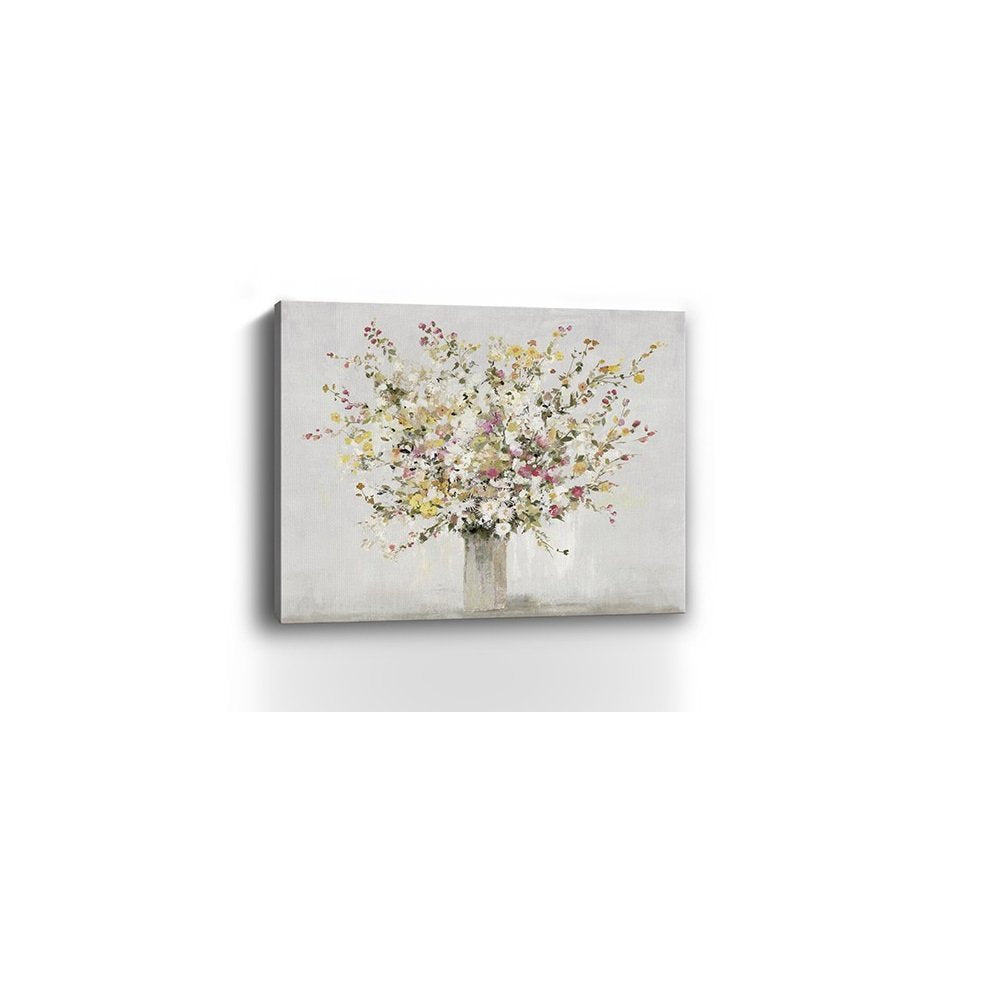 Small Colorful Wildflowers in a Vase Canvas Wall Art HomeRoots