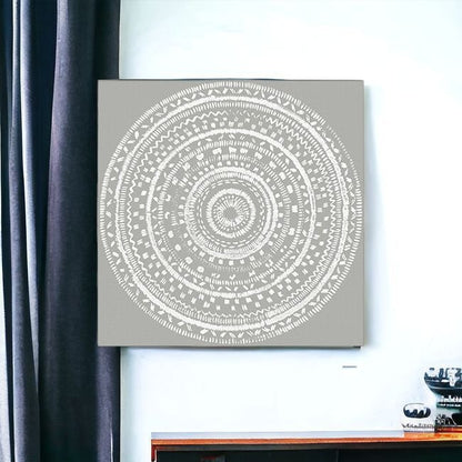 Boho White Mandala Unframed Print Wall Art