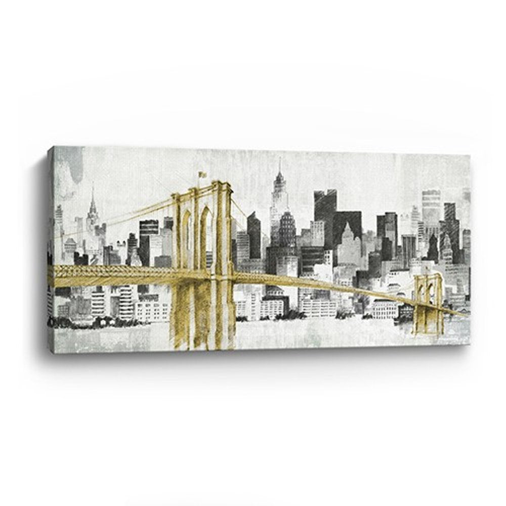 Nyc Golden Bridge Skyline Unframed Print Wall Art — view 1