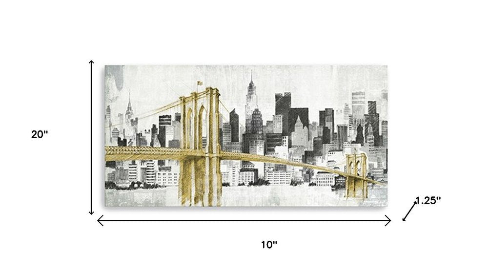 Nyc Golden Bridge Skyline Unframed Print Wall Art — view 7
