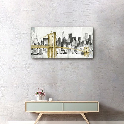 Nyc Golden Bridge Skyline Unframed Print Wall Art HomeRoots