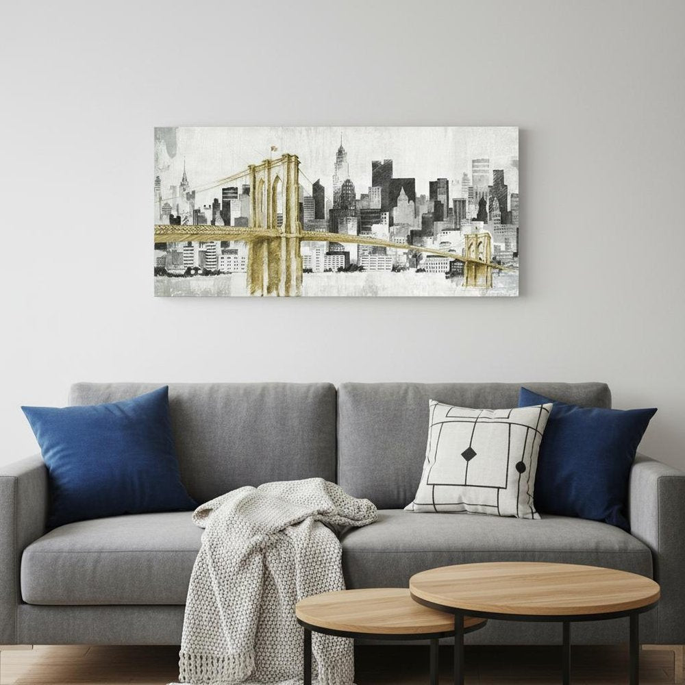 Nyc Golden Bridge Skyline Unframed Print Wall Art HomeRoots