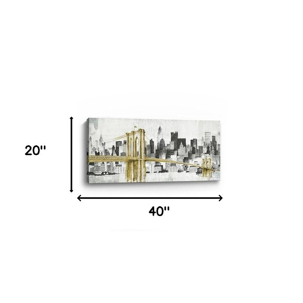 Nyc Golden Bridge Skyline Unframed Print Wall Art HomeRoots