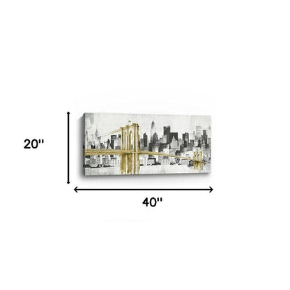 Nyc Golden Bridge Skyline Unframed Print Wall Art HomeRoots