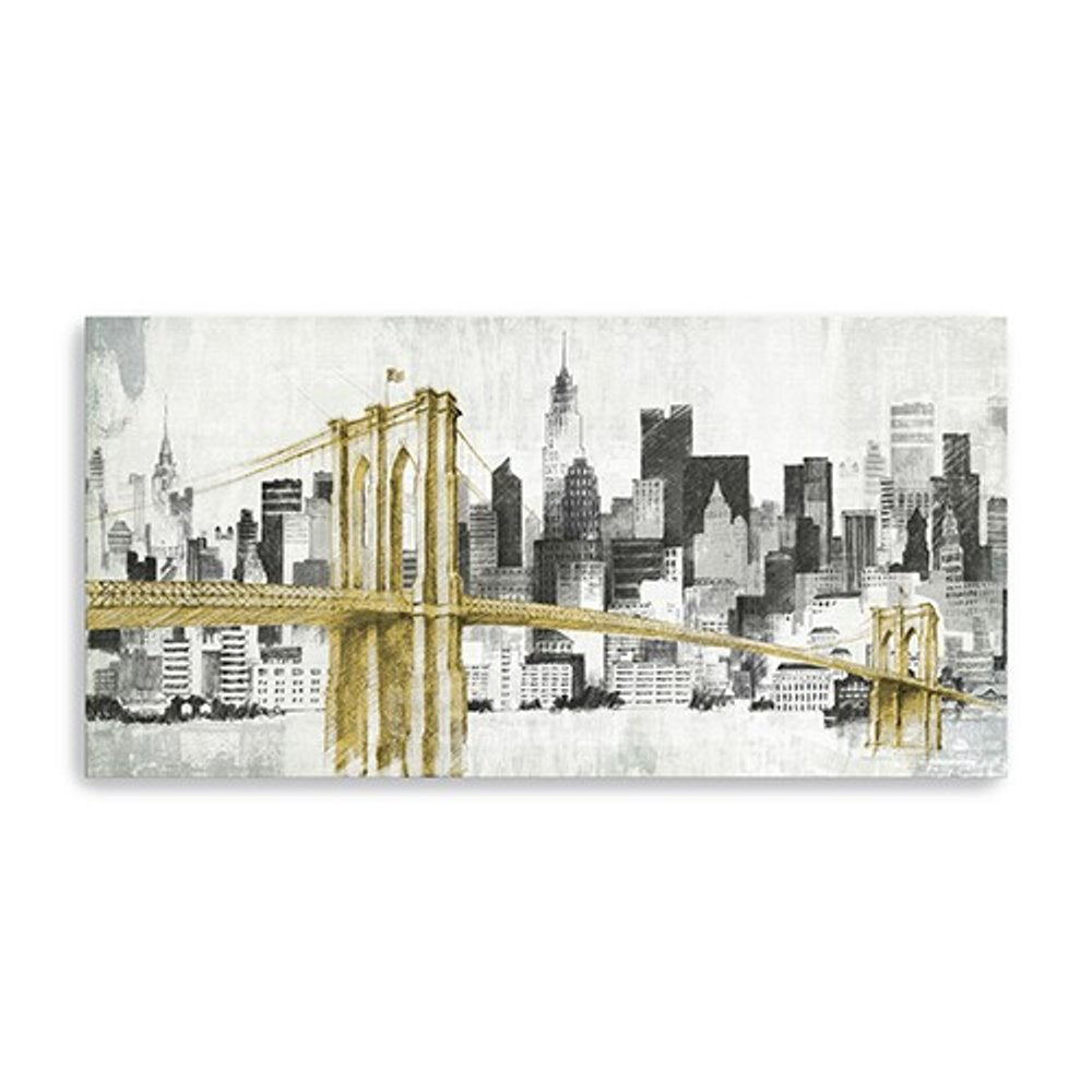 Nyc Golden Bridge Skyline Unframed Print Wall Art HomeRoots