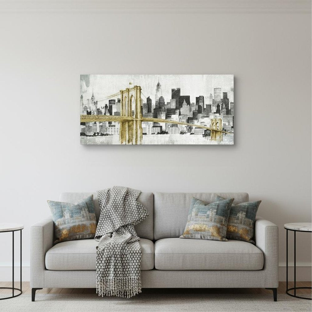Nyc Golden Bridge Skyline Unframed Print Wall Art HomeRoots