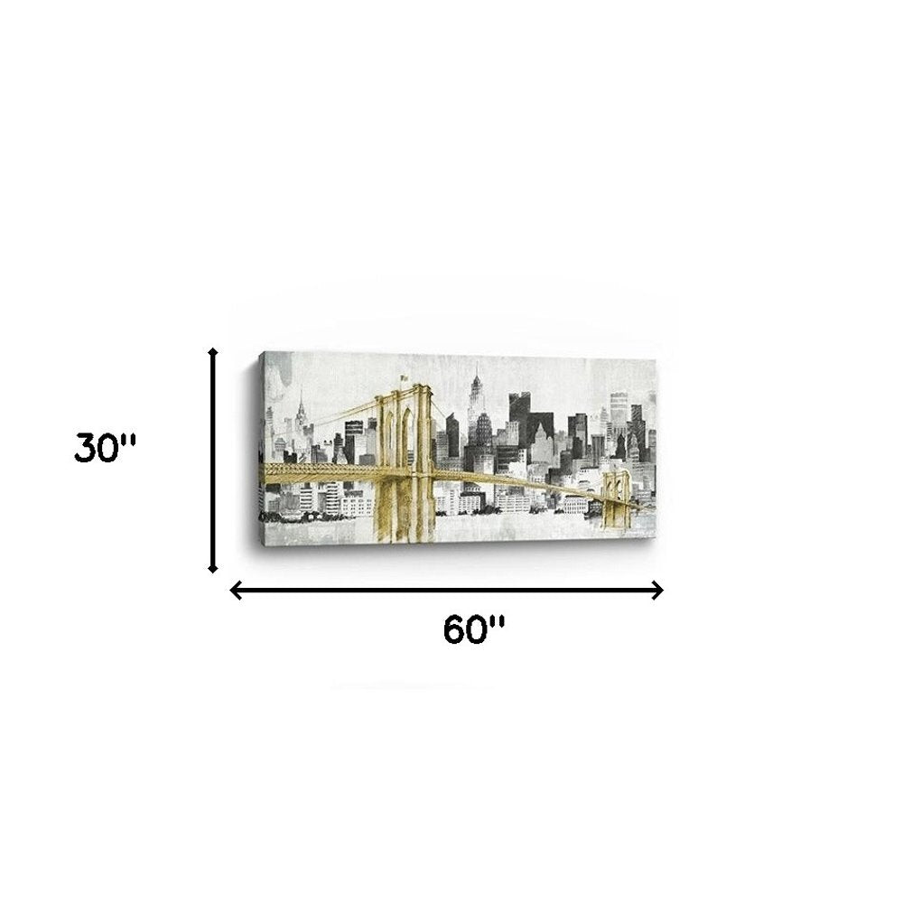 Nyc Golden Bridge Skyline Unframed Print Wall Art — view 15