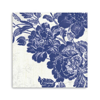 Blue Toile Rose Unframed Print Wall Art HomeRoots