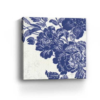 Blue Toile Rose Unframed Print Wall Art HomeRoots