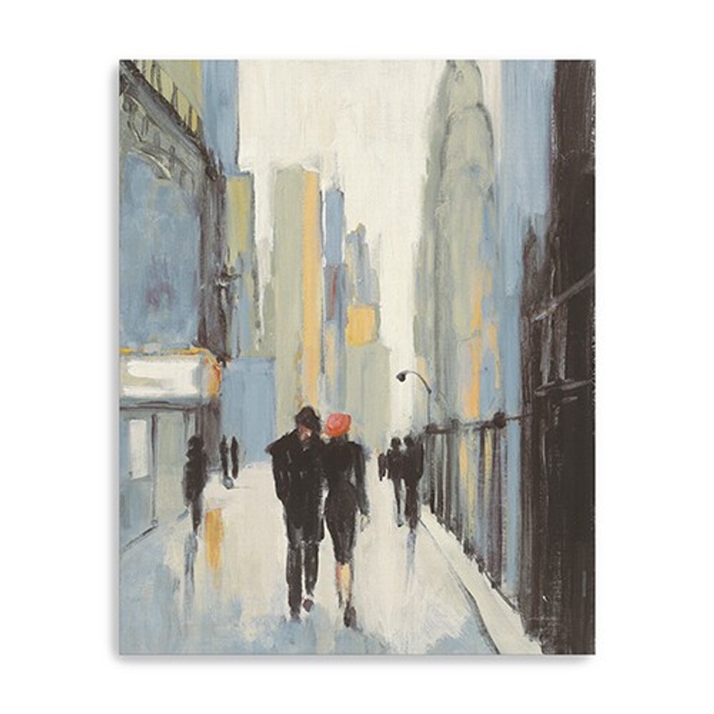 20" x 16" Watercolor Walk in the City Canvas Wall Art — view 2
