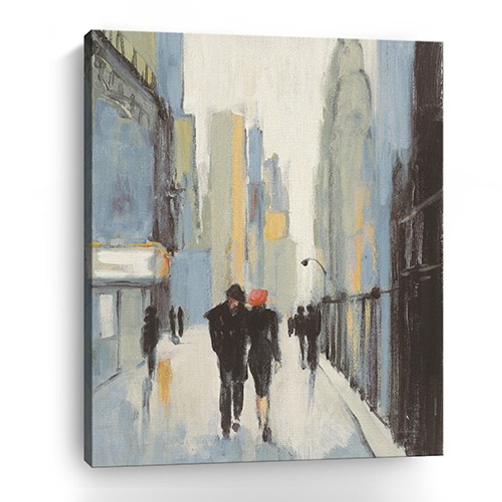 20" x 16" Watercolor Walk in the City Canvas Wall Art — view 7