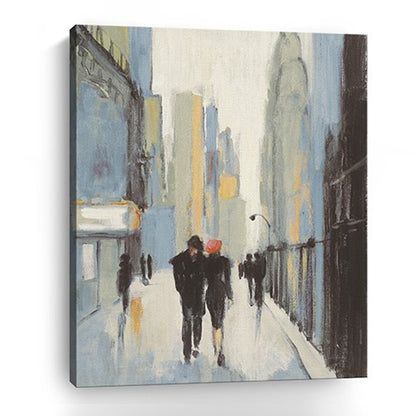 20" x 16" Watercolor Walk in the City Canvas Wall Art HomeRoots