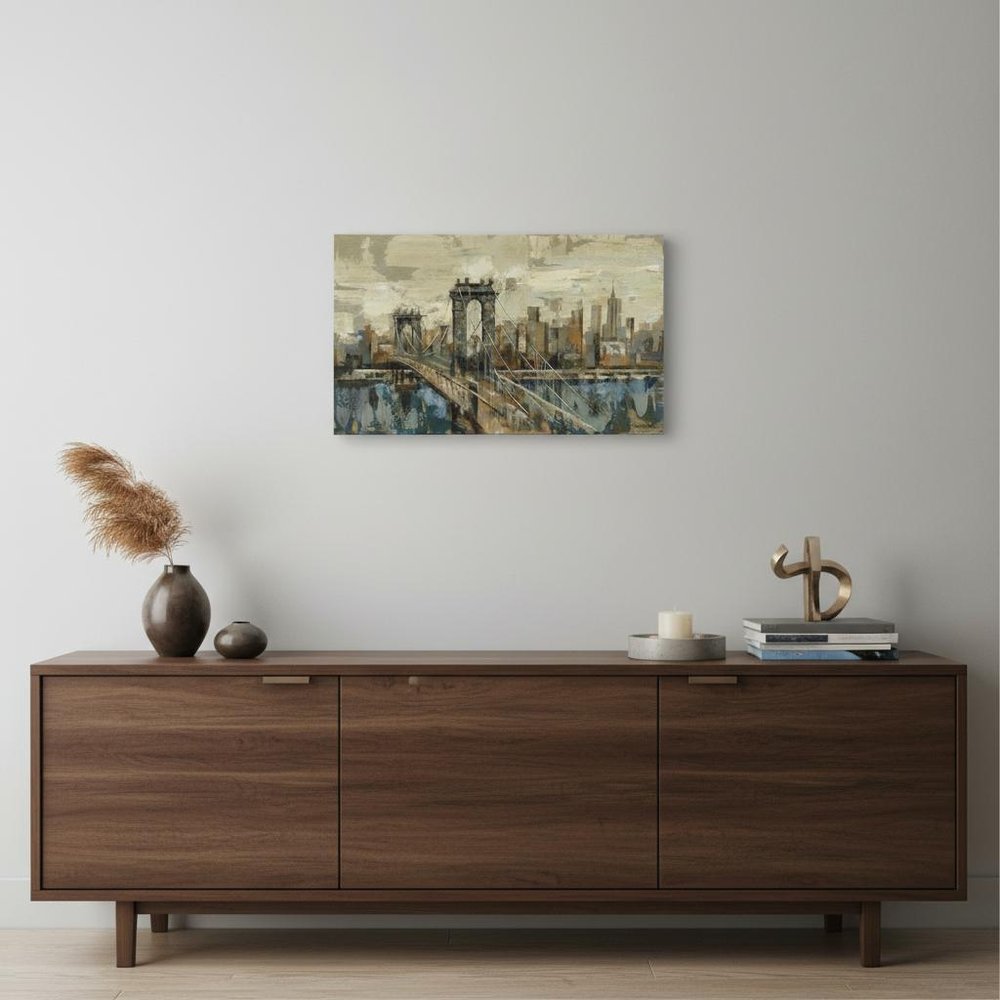 Vintage Inspired Nyc City Skyline Unframed Print Wall Art — view 1