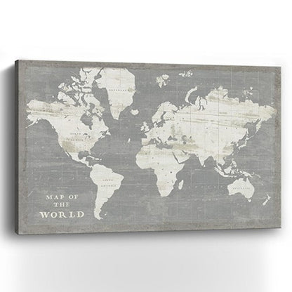 24" Minimalist World Map Canvas Wall Art HomeRoots