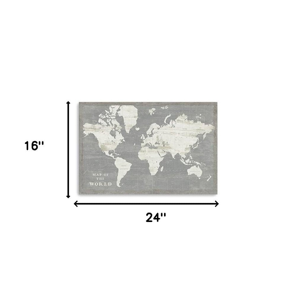 24" Minimalist World Map Canvas Wall Art HomeRoots