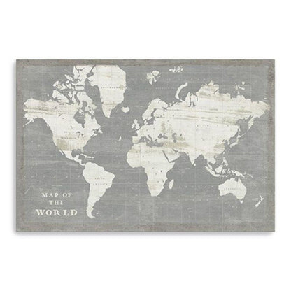 24" Minimalist World Map Canvas Wall Art HomeRoots