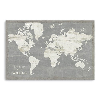 24" Minimalist World Map Canvas Wall Art HomeRoots