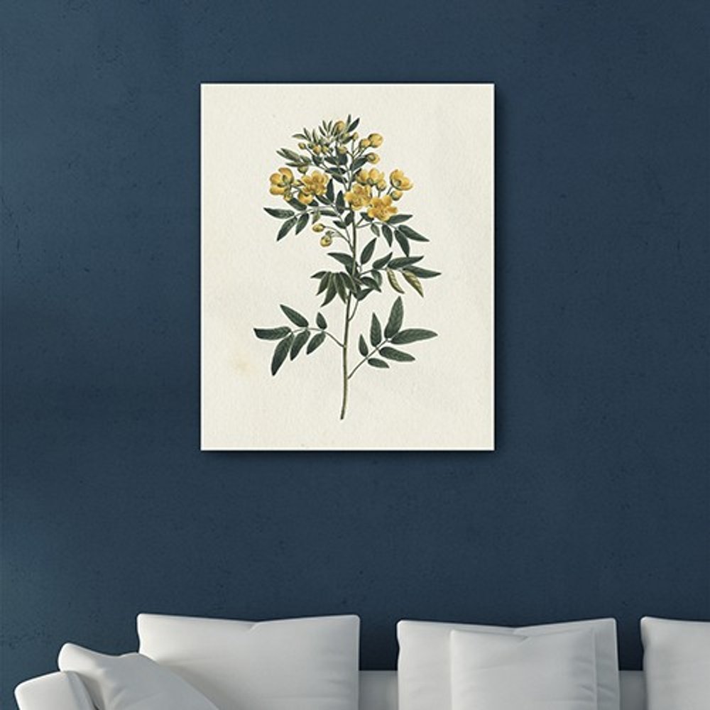 Singular Yellow Blossom Branch Unframed Print Wall Art — view 4
