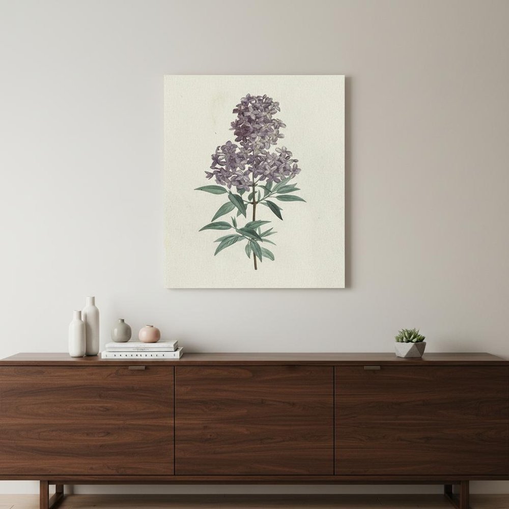 Singular Purple Blossom Branch Unframed Print Wall Art — view 1