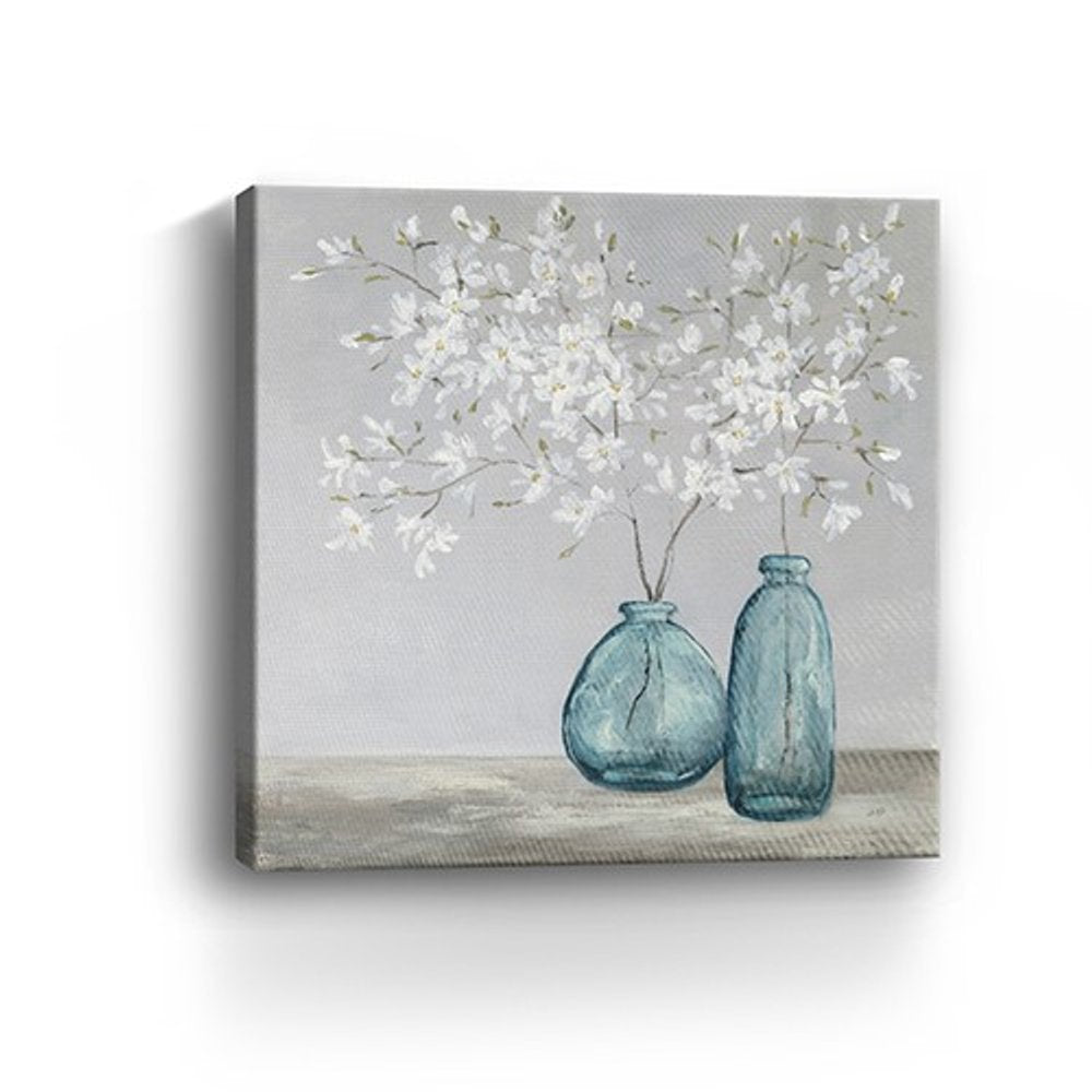 White Spring Flowers Unframed Print Wall Art HomeRoots