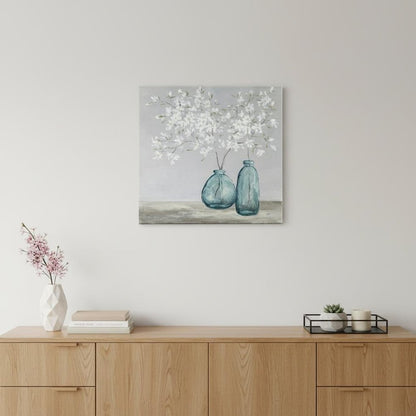 White Spring Flowers Unframed Print Wall Art HomeRoots