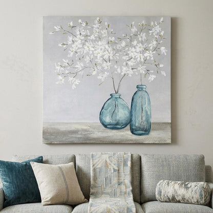White Spring Flowers Unframed Print Wall Art HomeRoots
