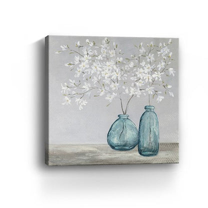 White Spring Flowers Unframed Print Wall Art HomeRoots