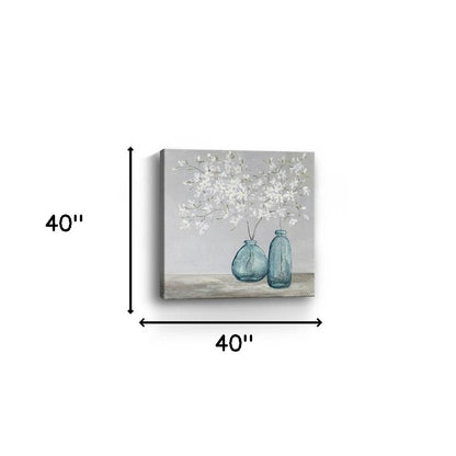 White Spring Flowers Unframed Print Wall Art HomeRoots