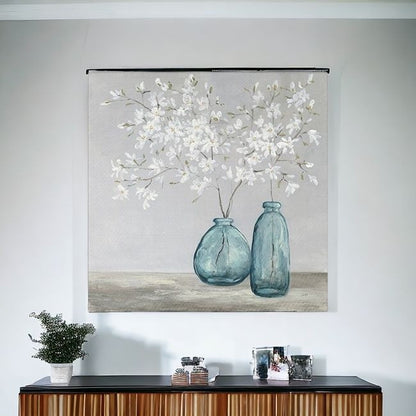 White Spring Flowers Unframed Print Wall Art