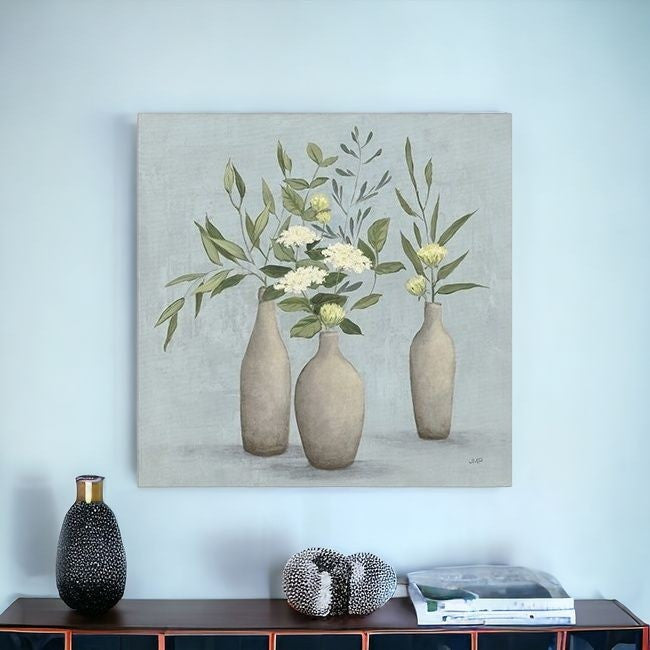 Bohemian Flowers In Ceramic Vases Unframed Print Wall Art