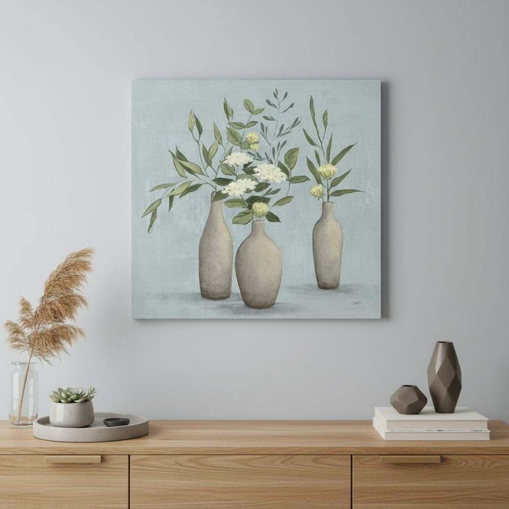 Bohemian Flowers In Ceramic Vases Unframed Print Wall Art HomeRoots
