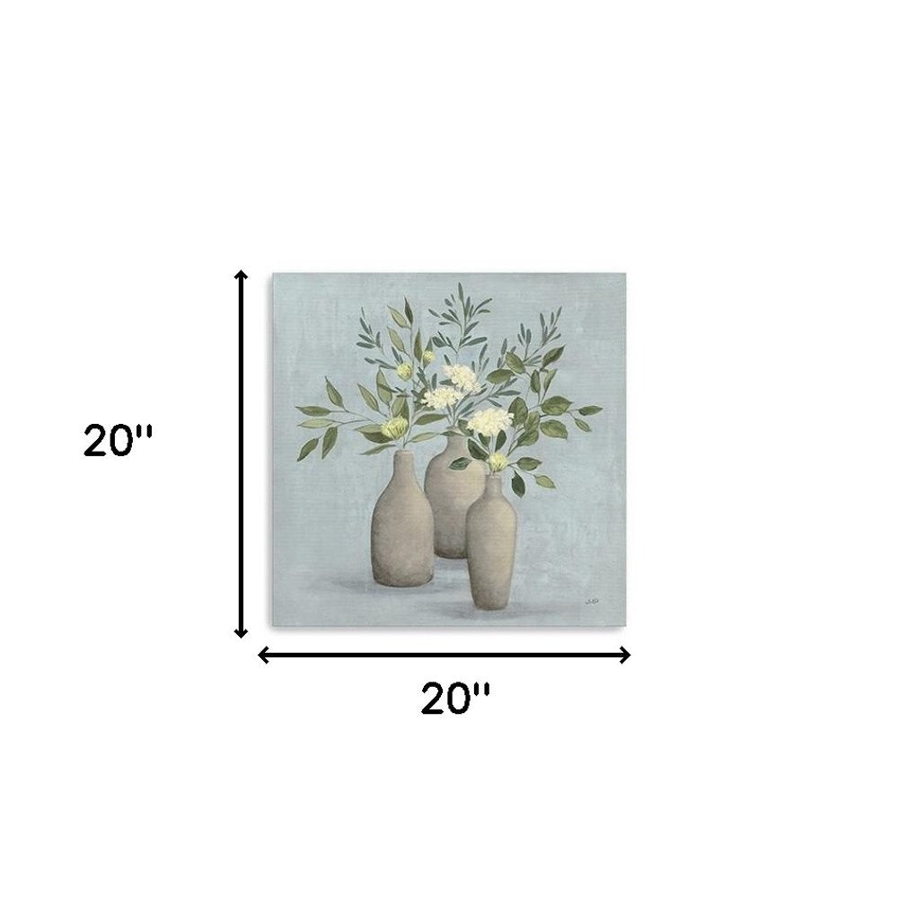 Pretty Bohemian Flowers In Ceramic Vases Unframed Print Wall Art HomeRoots