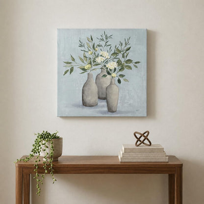 Pretty Bohemian Flowers In Ceramic Vases Unframed Print Wall Art HomeRoots