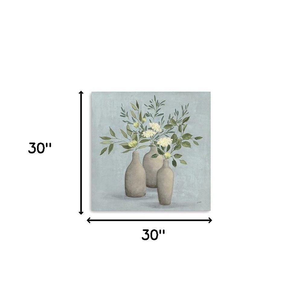 Pretty Bohemian Flowers In Ceramic Vases Unframed Print Wall Art — view 7