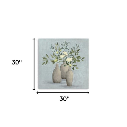 Pretty Bohemian Flowers In Ceramic Vases Unframed Print Wall Art HomeRoots