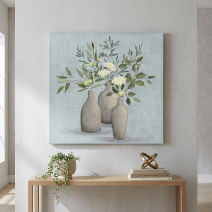 Pretty Bohemian Flowers In Ceramic Vases Unframed Print Wall Art HomeRoots