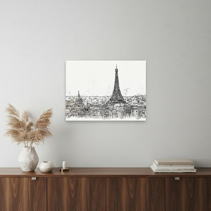 Monochrome Paris Rooftops Sketch Unframed Print Wall Art HomeRoots