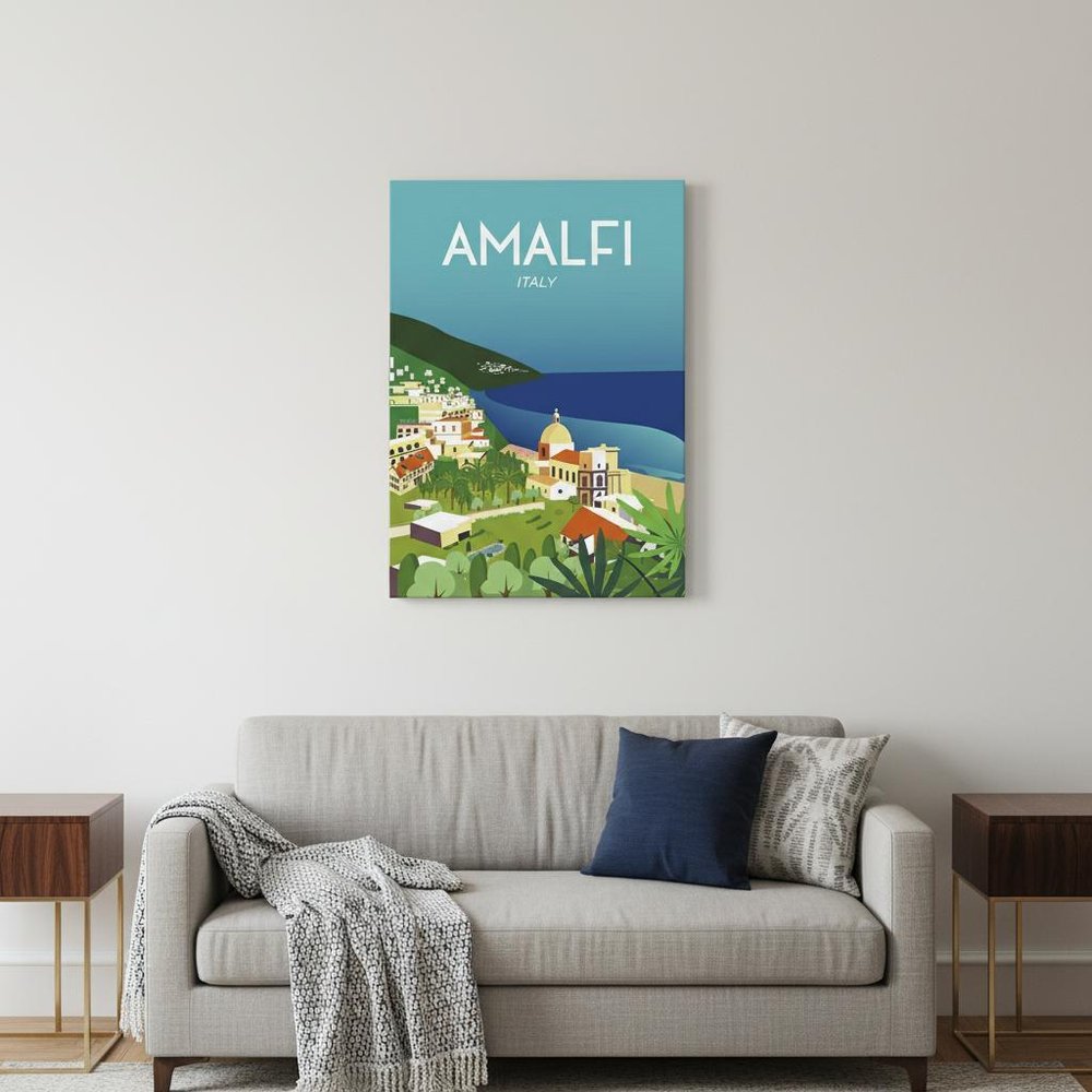 Vibrant Amalfi Coast Unframed Print Wall Art — view 8