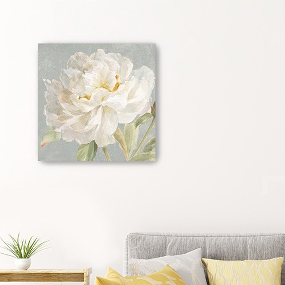 Angelic White Peony Flower Unframed Print Wall Art — view 2