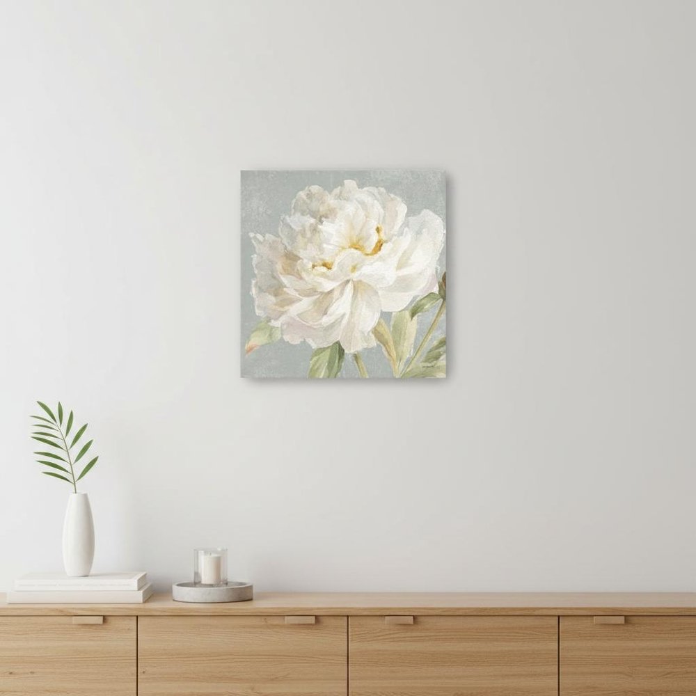 Angelic White Peony Flower Unframed Print Wall Art HomeRoots