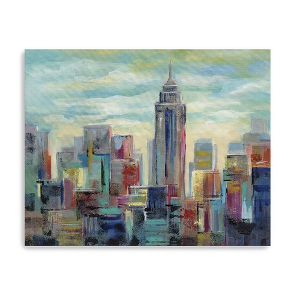 20" x 16" Vibrant NYC Skyline Canvas Wall Art HomeRoots