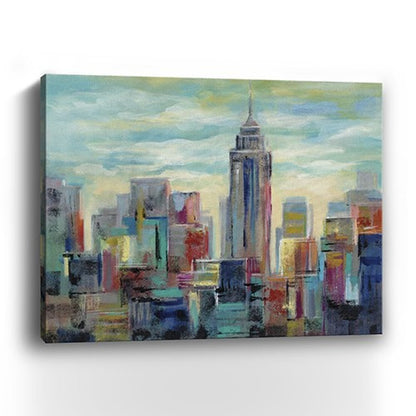 20" x 16" Vibrant NYC Skyline Canvas Wall Art HomeRoots