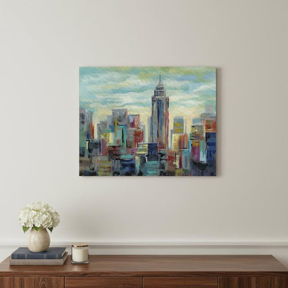 20" x 16" Vibrant NYC Skyline Canvas Wall Art HomeRoots