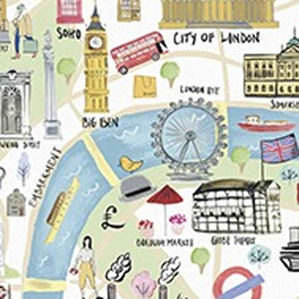 Fun Illustrated London Map Unframed Print Wall Art HomeRoots
